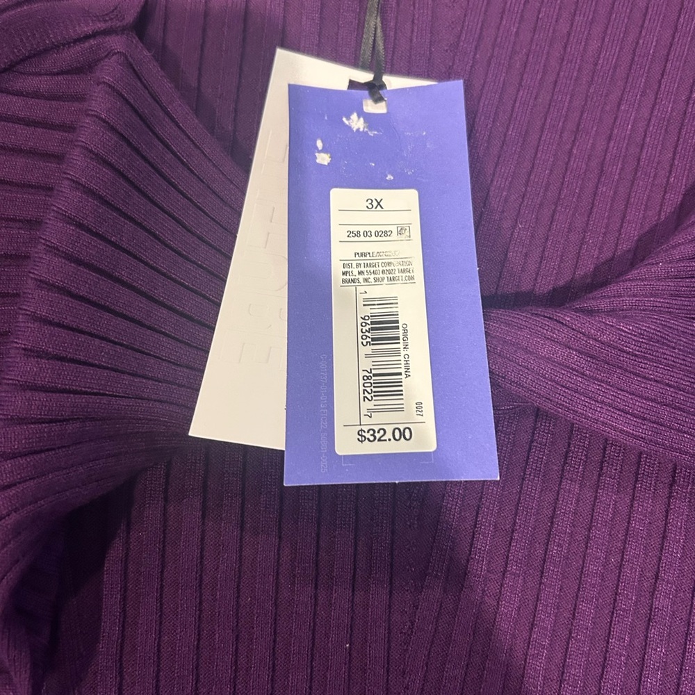 Future Collective Purple Ribbed Top - Picture 4 of 5